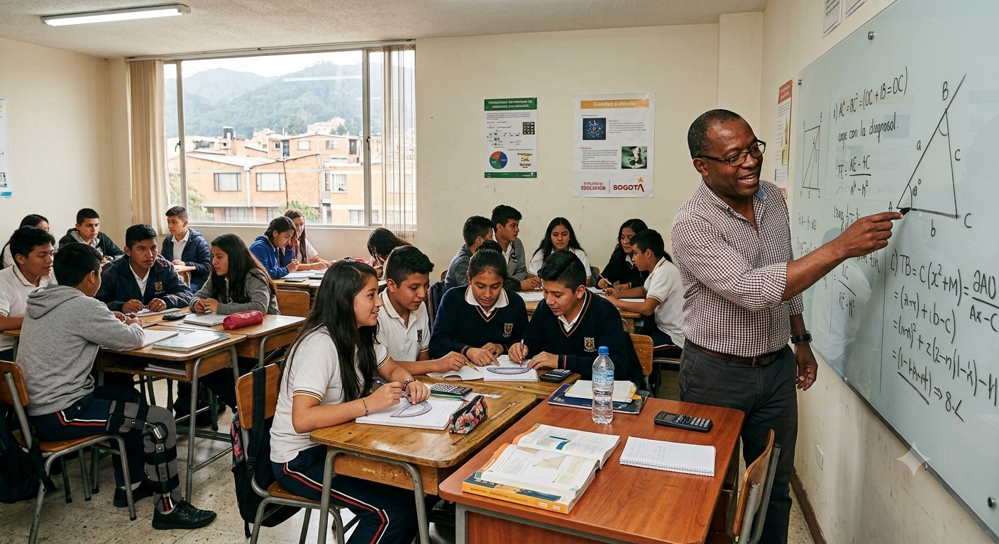 Un programa de IA para matemáticas probado en colegios públicos de Bogotá muestra resultados preliminares de talla global